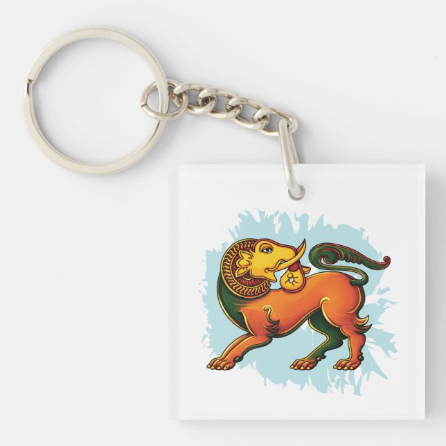 Gajasinha – Mythical Guardian of Strength Keychain (Front)