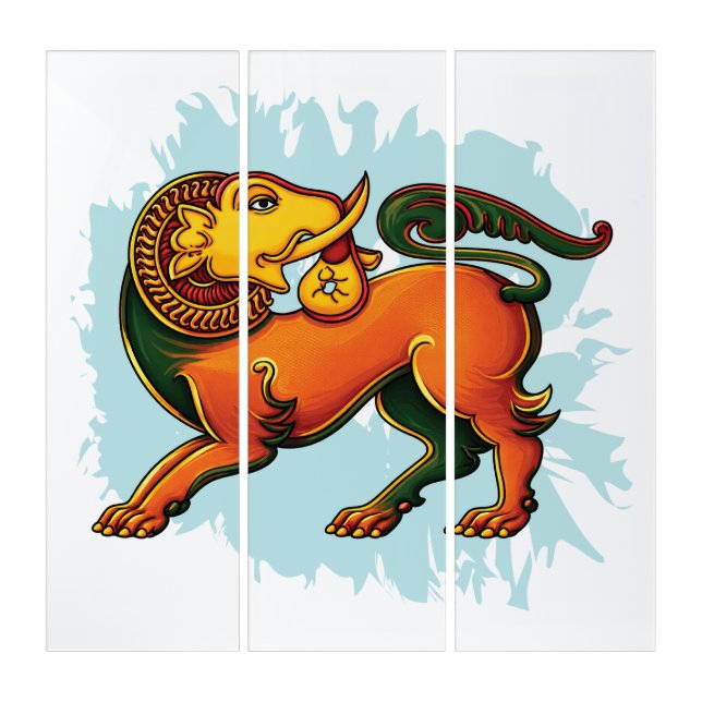 Gajasinha – Mythical Guardian of Strength Triptych (Front)