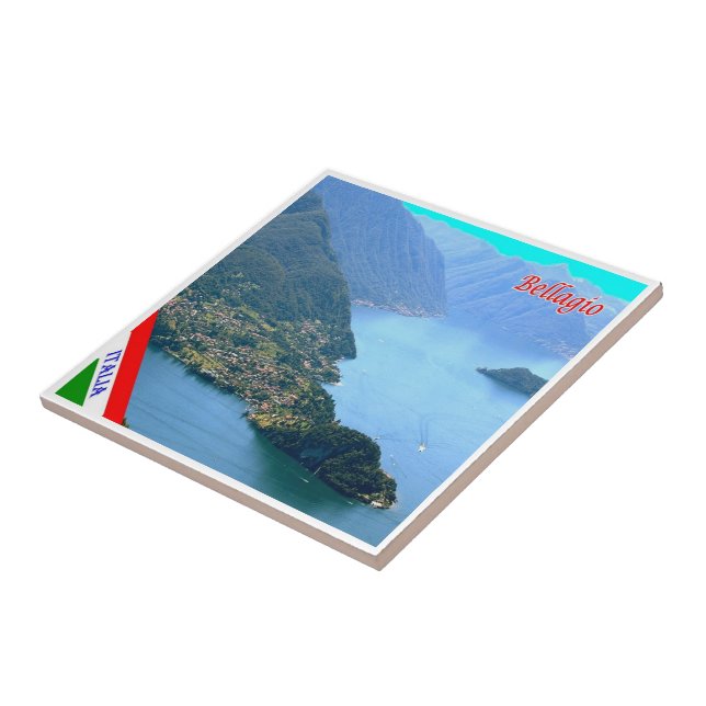 GAL016 BELLAGIO, Lake Como, Italy, Ceramic Tile (Side)