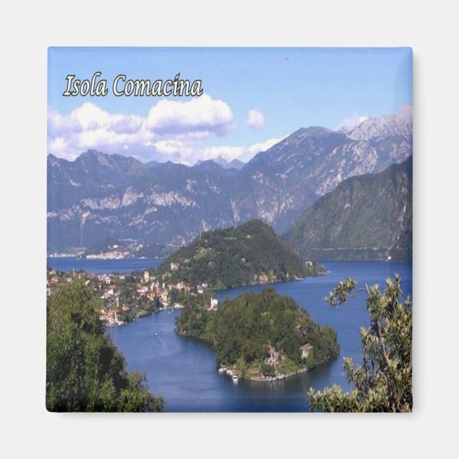 GAL048 ISOLA COMACINA, Lake Como  Italy, Fridge Magnet (Front)