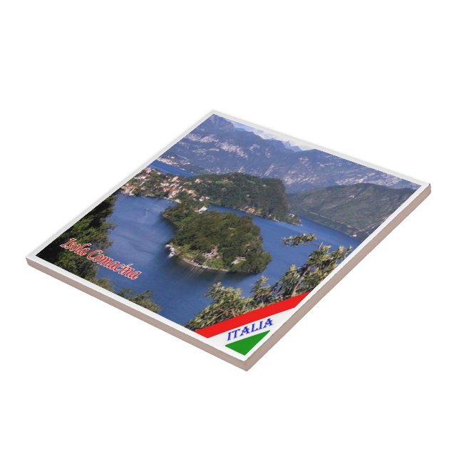 GAL052 ISOLA COMACINA, Lake Como, Italy, Ceramic Tile (Side)