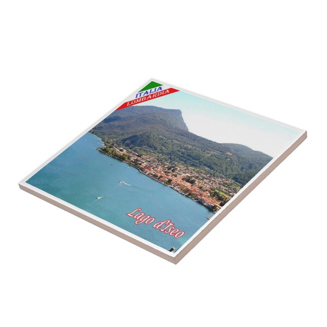 GAL062 Lake Iseo View, Italy, Ceramic Tile (Side)