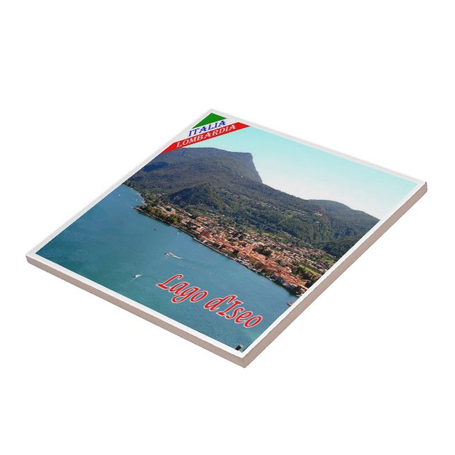 GAL071 LAKE ISEO Panorama, Italy, Ceramic Tile (Side)