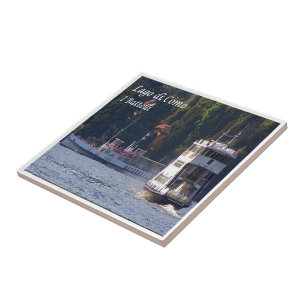 GAL100 LAKE COMO, Boats, Italy, Ceramic Tile