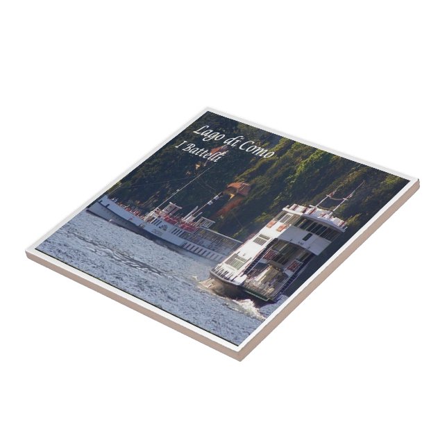 GAL100 LAKE COMO, Boats, Italy, Ceramic Tile (Side)