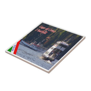 GAL118 LAKE COMO, Boats, Italy, Ceramic Tile