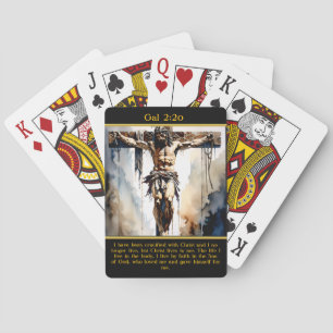 Gal 2:20 Glorious Savior Radiant Cross Poker Cards