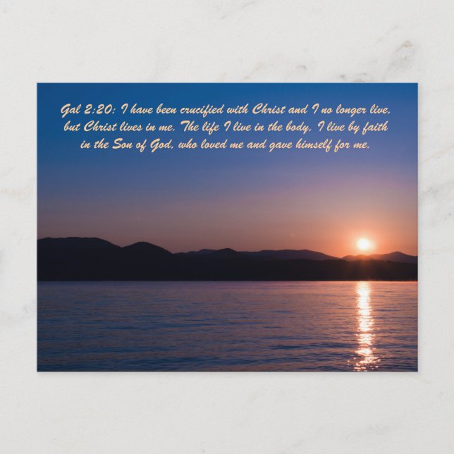 Gal 2:20: I have been crucified with Christ and I Postcard (Front)
