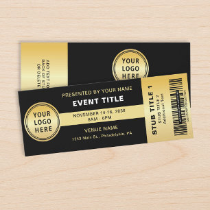 Gala Awards Concert Event Logo Barcode Black Gold Raffle Tickets