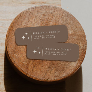 GALA Bohemian Brown Celestial Star Return Address Label