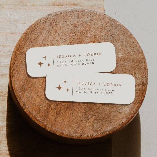 GALA Bohemian Terracotta Celestial Return Address Label (Creator Uploaded)