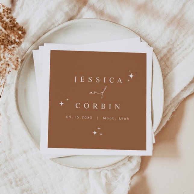 GALA Bohemian Terracotta Celestial Star Desert Napkins (Creator Uploaded)