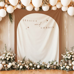 GALA Boho Terracotta Arch Celestial Star Wedding Tapestry