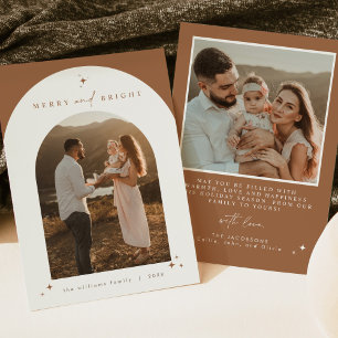 GALA Boho Terracotta Arch Merry & Bright Christmas Invitation