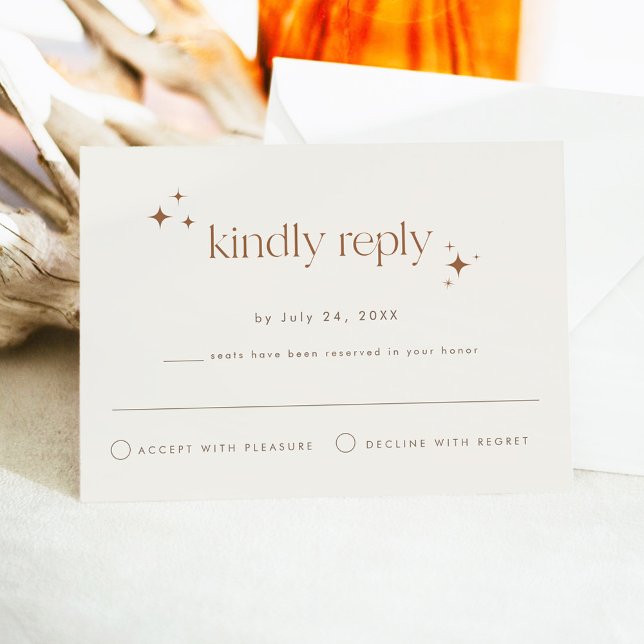 GALA Boho Terracotta Beige Celestial Star RSVP  Invitation (Creator Uploaded)