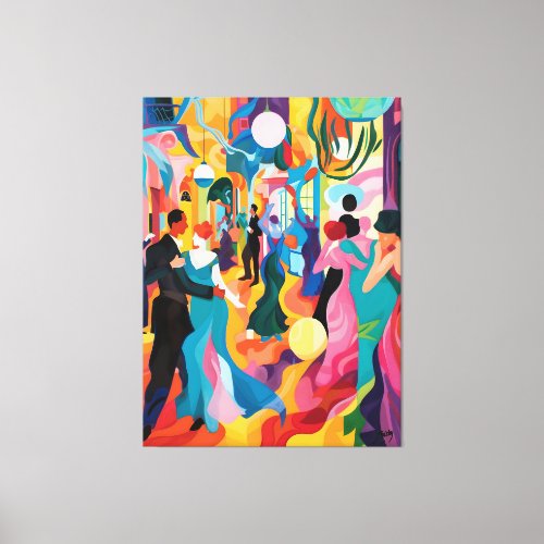 Gala Dance Favista Art with Movement and Color Canvas Print