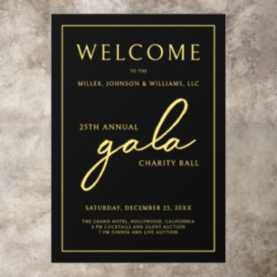 Gala Event Charity Fundraiser Black Gold Welcome Floor Decals