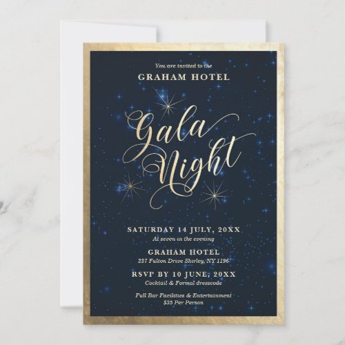 Gala Night Starry Night Sky Invitation