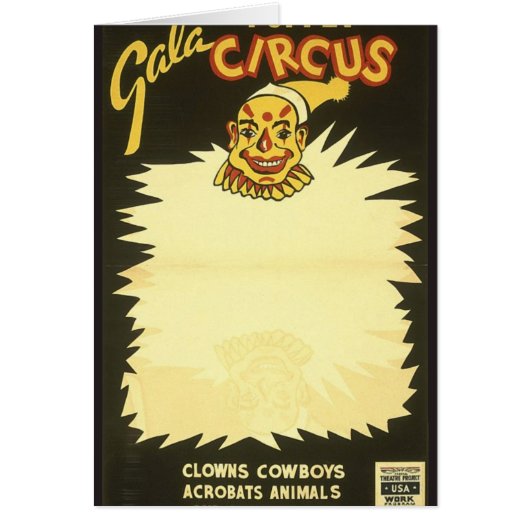 Gala puppet circus Clowns Cards (Front)