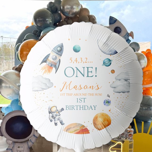 Galactic Adventure Space Birthday | First Birthday Balloon (Creator Uploaded)