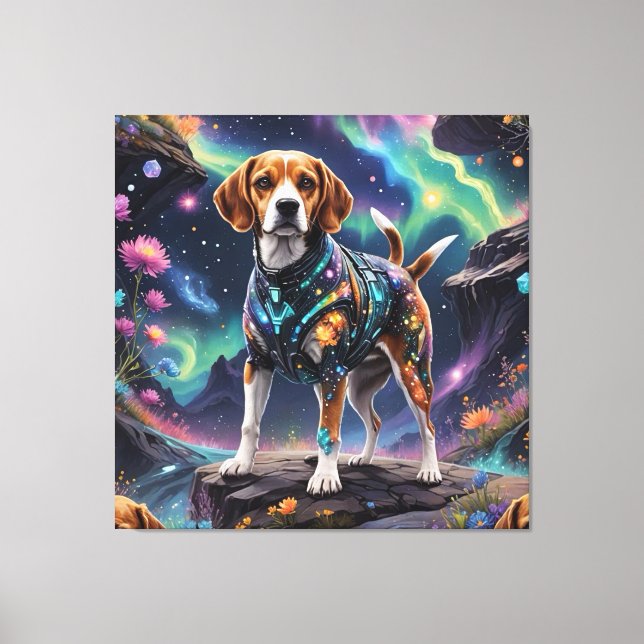 ‘Galactic Beagle: Cosmic barrel’ Canvas Print (Front)