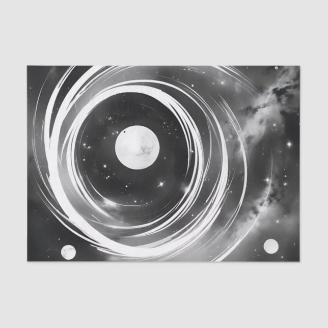 Galactic Black and White Space Tissue Paper (Front)