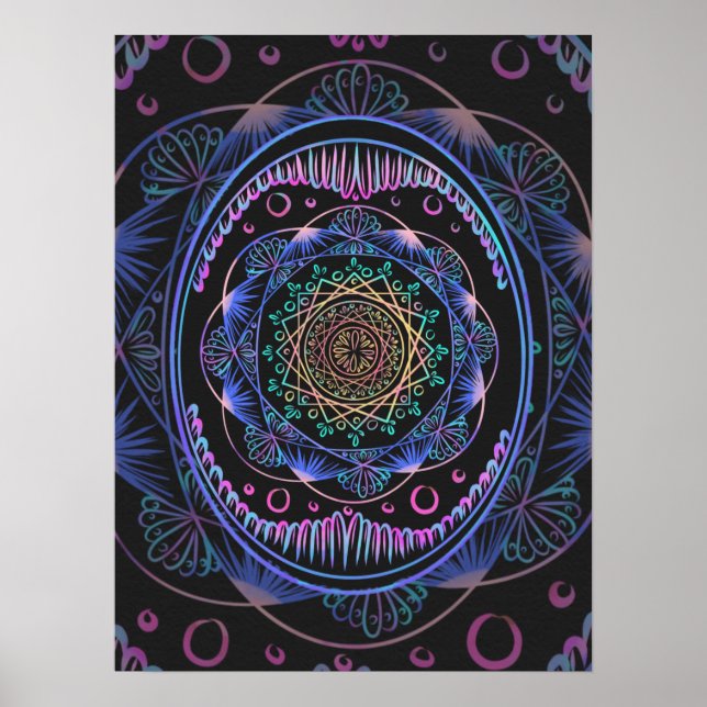Galactic Bloom Mandala Poster (Front)