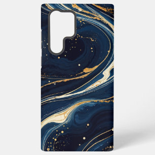 Galactic Blue and Gold Cosmic Motion Samsung Galaxy S22 Ultra Case
