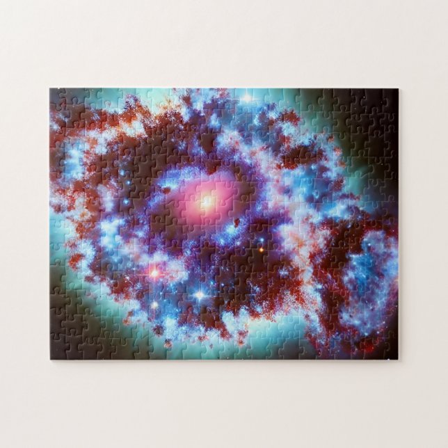 Galactic blue and purple cosmic blast in fun space jigsaw puzzle (Horizontal)