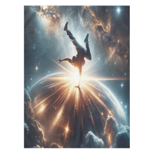 Galactic Breakdance Explosion in Deep Space Tablecloth