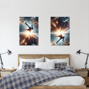 Galactic Breakdance Explosion in Deep Space Wall Art Sets