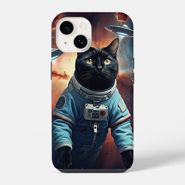 Galactic Cat Astronaut Iphone Case (Back)