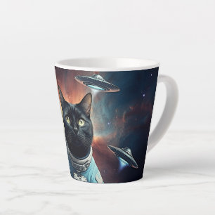 Galactic Cat Astronaut Latte Mug