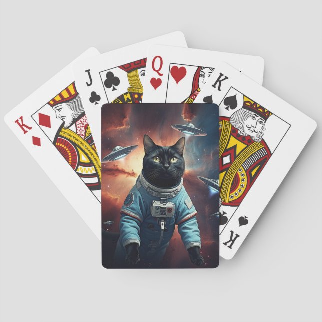 Galactic Cat Astronaut Poker Cards (Back)