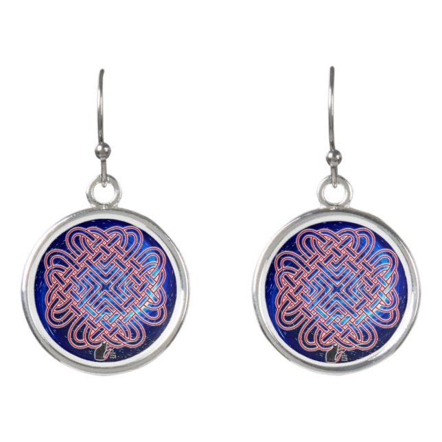 Galactic Celtic Love Knot  Earrings (Front)