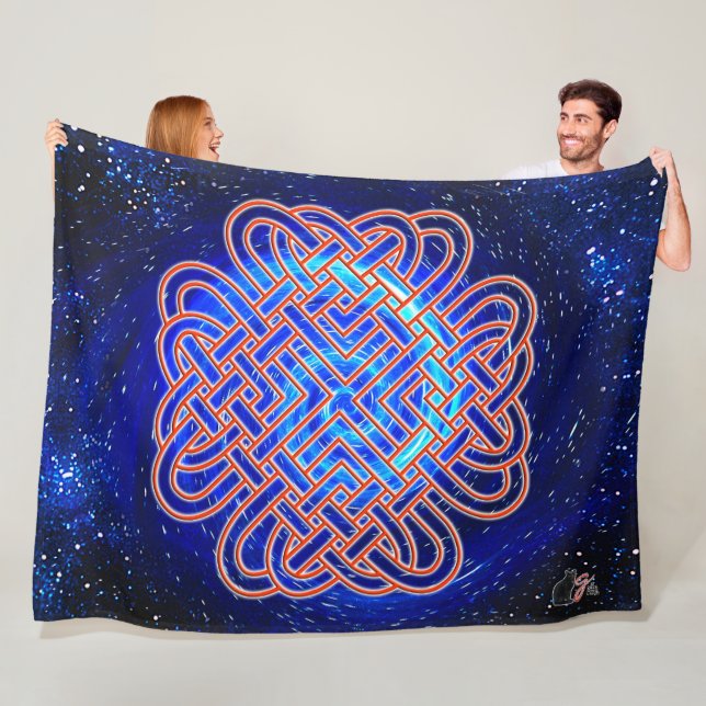 Galactic Celtic Love Knot  Fleece Blanket (In Situ)