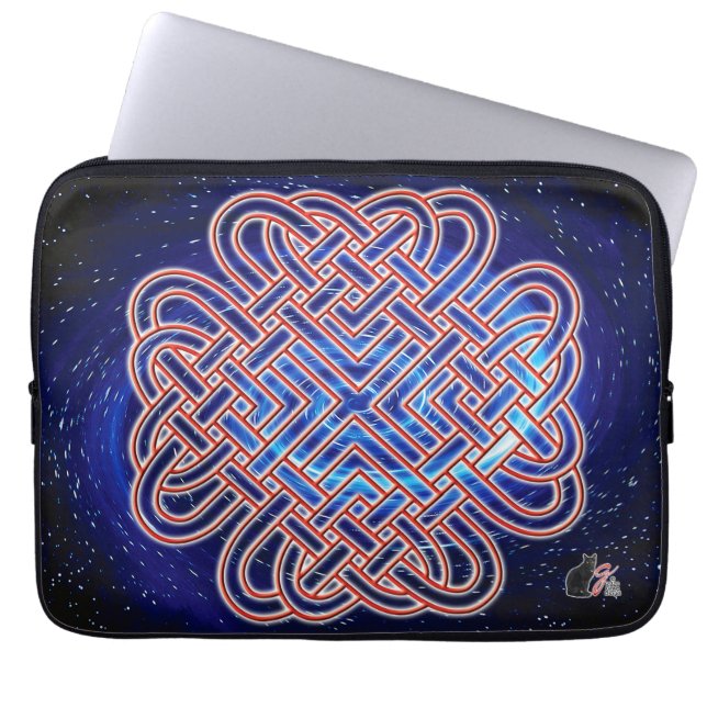 Galactic Celtic Love Knot Laptop Sleeve (Front)