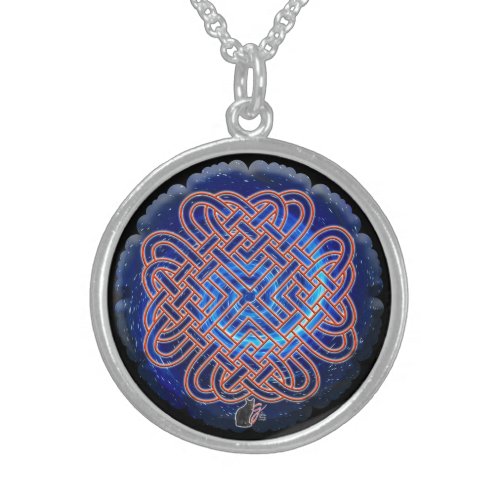 Galactic Celtic Love Knot Sterling Silver Necklace