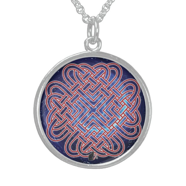 Galactic Celtic Love Knot Sterling Silver Necklace (Front)