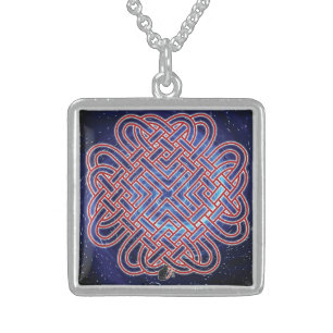 Galactic Celtic Love Knot Sterling Silver Necklace