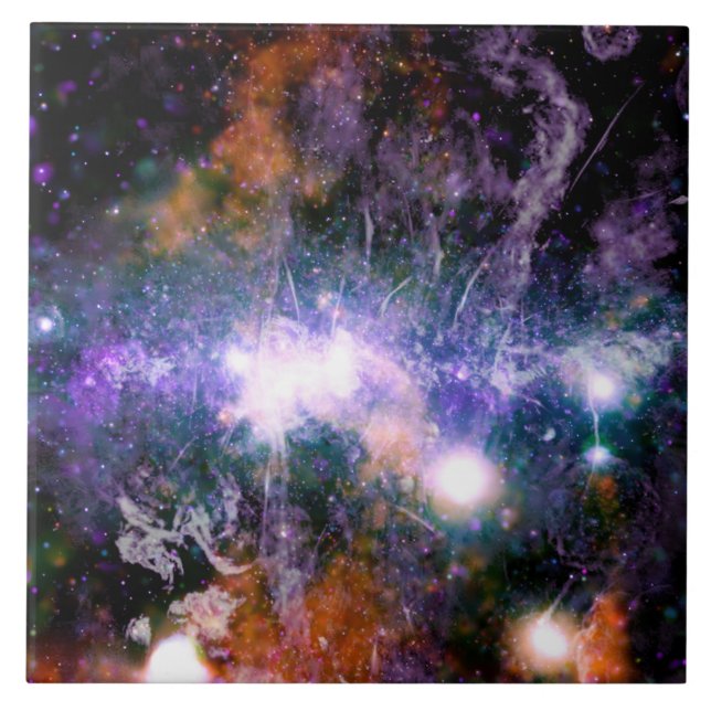 Galactic Center of Milky Way Galaxy X-Ray Hubble   Ceramic Tile (Front)
