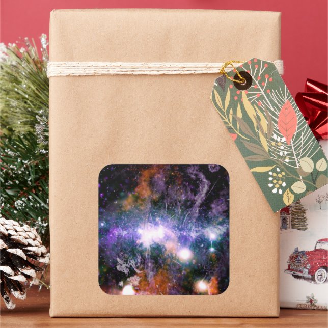 Galactic Center of Milky Way Galaxy X-Ray Hubble   Square Sticker (Holiday)