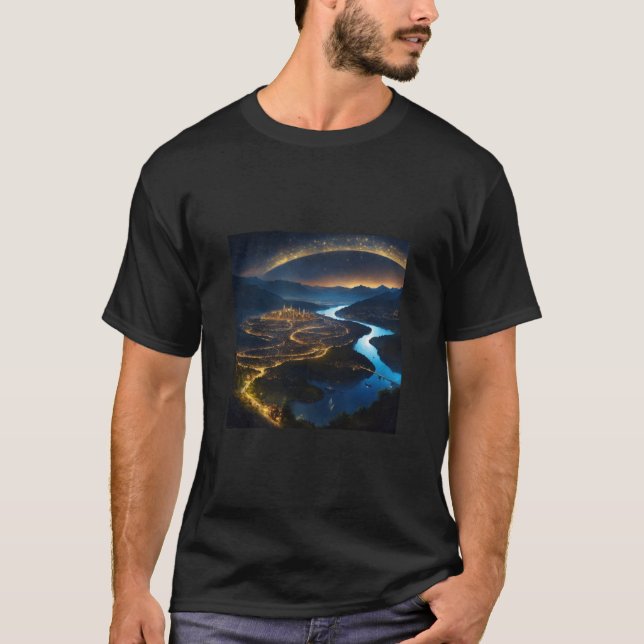 Galactic Chic: Customized Space Theme T-Shirt (Front)