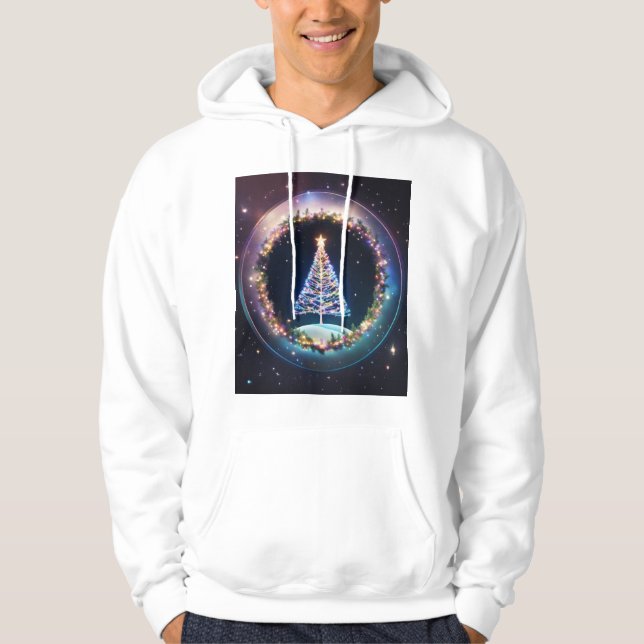 "Galactic Christmas: Space-Themed Holiday Hoodie" Hoodie (Front)