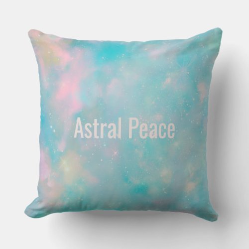 Galactic Comfort Nebula Custom Text Throw Pillow