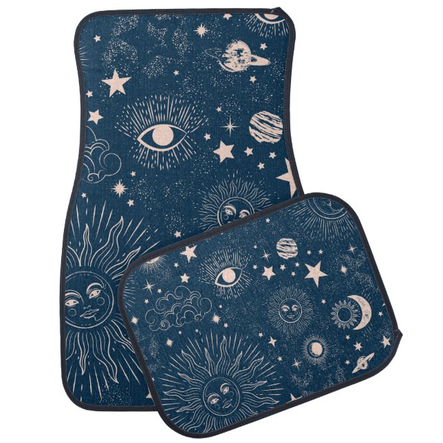 Galactic Constellations: Space Pattern Design Car Floor Mat (Set)