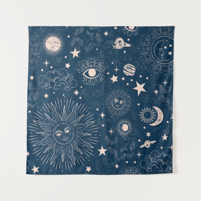 Galactic Constellations: Space Pattern Design Tapestry (Front)