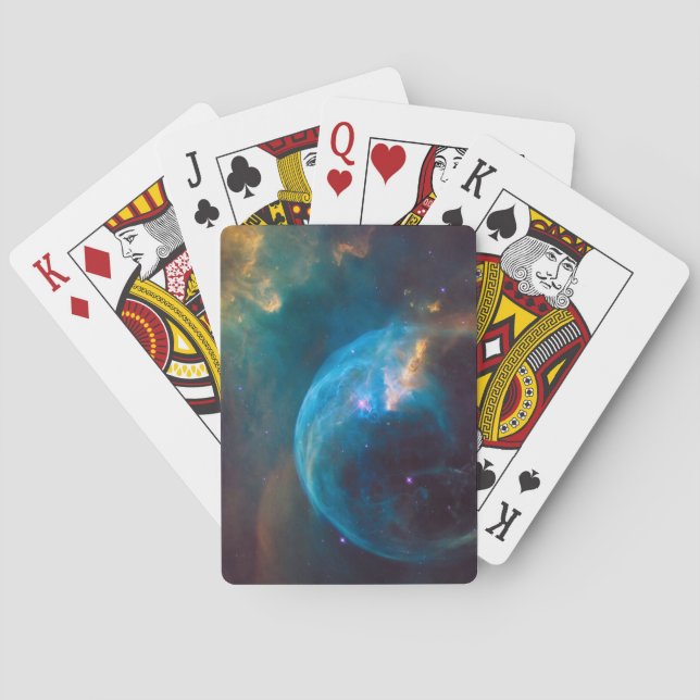 Galactic Cool Outer Space Pictures Cool Space Wood Poker Cards (Back)