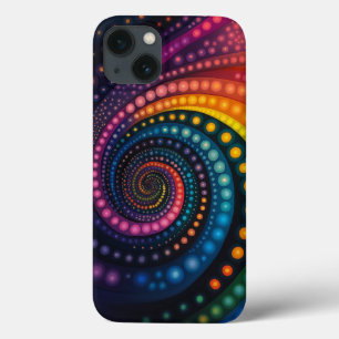Galactic Cosmic Rainbow Swirl Dots Galaxy iPhone 13 Case