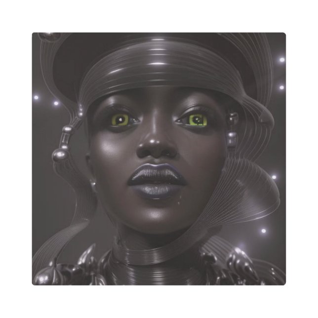 Galactic Cyborg Metal Wall Art (Front)